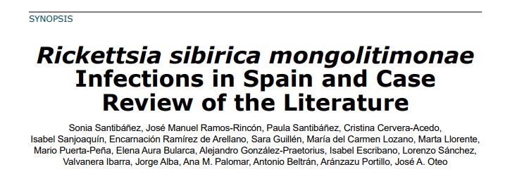 Artículo «Rickettsia sibirica mongolitimonae Infections in Spain and Case Review of the Literature»